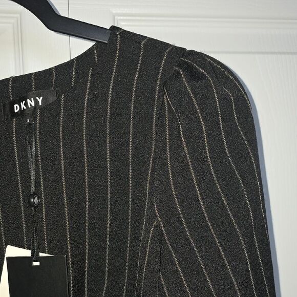 DKNY legant Black Striped Dress NEW - Picture 8 of 10